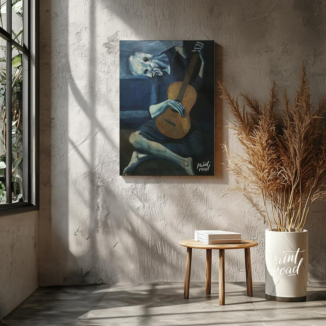 Pablo Picasso’s “The Old Guitarist,” painted between 1903 and 1904, is one of the most iconic and p… for living room