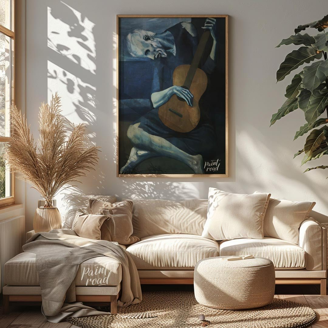 Pablo Picasso’s “The Old Guitarist,” painted between 1903 and 1904, is one of the most iconic and p… for living room