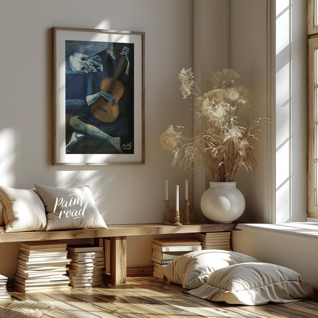 Pablo Picasso’s “The Old Guitarist,” painted between 1903 and 1904, is one of the most iconic and p… for living room