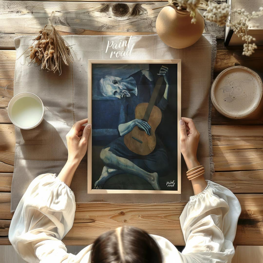 Pablo Picasso’s “The Old Guitarist,” painted between 1903 and 1904, is one of the most iconic and p… for other