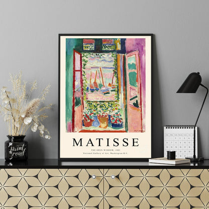 The Open Window (Matisse) Painting available online at Paintroad showing art collector art history and art studio