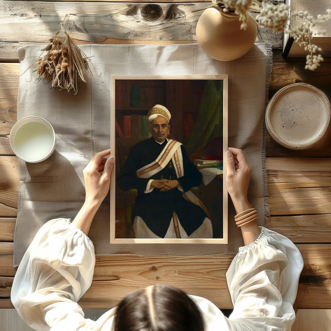 This classic portrait showcases a distinguished figure seated in an elegant study. The attention to for Kitchen