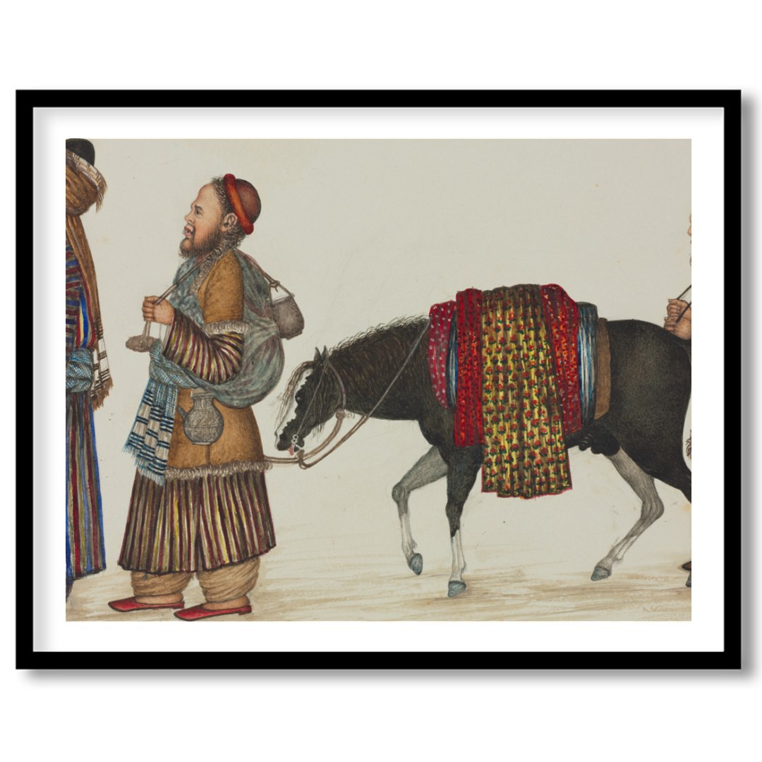 This captivating artwork captures a scene from the historic Silk Road, showcasing a caravan for lovely-house