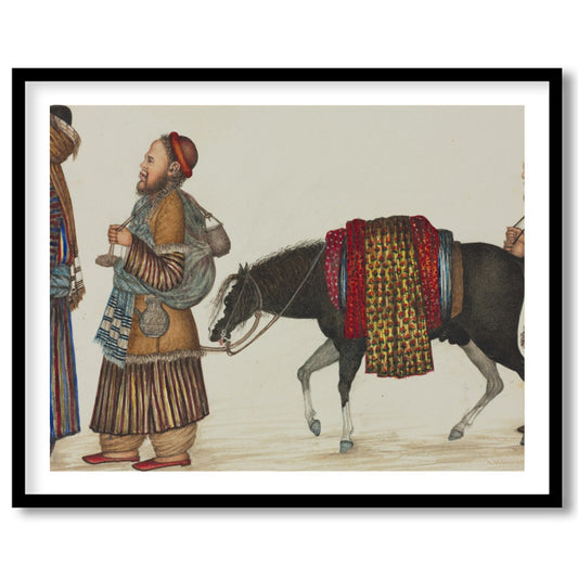 This captivating artwork captures a scene from the historic Silk Road, showcasing a caravan for lovely-house