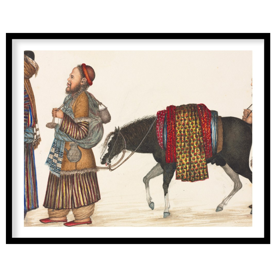 This captivating artwork captures a scene from the historic Silk Road, showcasing a caravan for lovely-house