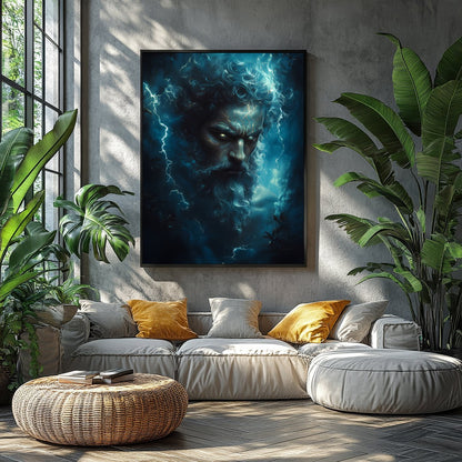 Immerse your space in the awe-inspiring presence of a thunderous deity, encapsulated in a stormy for Balcony