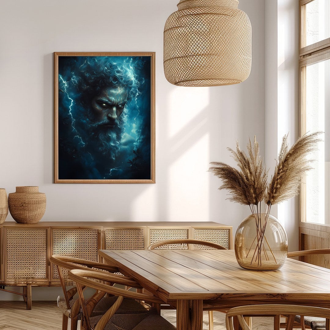 Immerse your space in the awe-inspiring presence of a thunderous deity, encapsulated in a stormy for Extra Kitchen