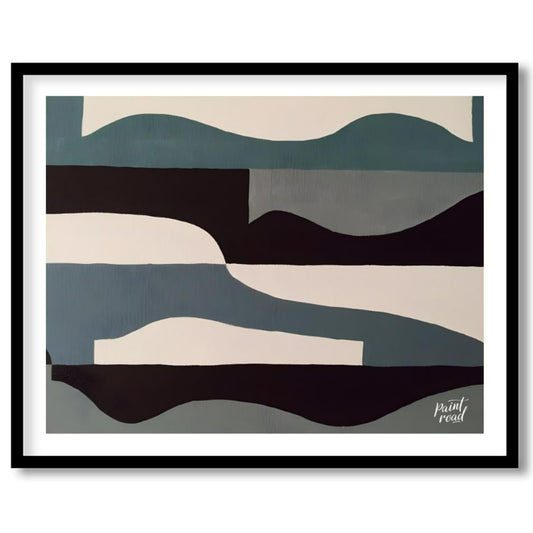 """Tidal Abstraction"" presents a compelling composition of abstract shapes in a harmonious palette… for place