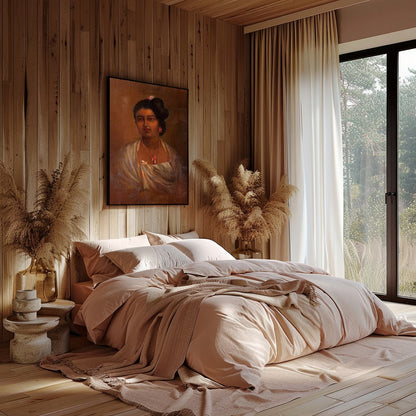 This exquisite portrait captures the grace and elegance of a woman adorned in traditional attire. for Bedroom