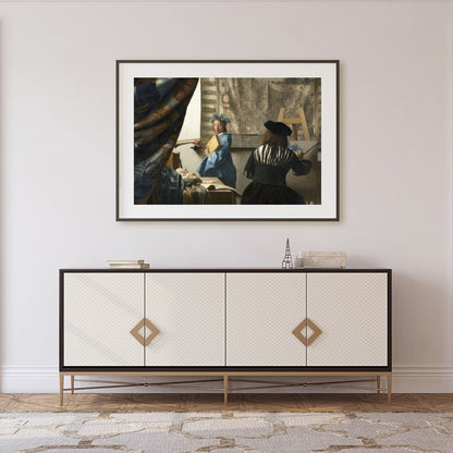 This exquisite piece captures a serene artist's studio scene, echoing the elegance of Renaissance for Foyer