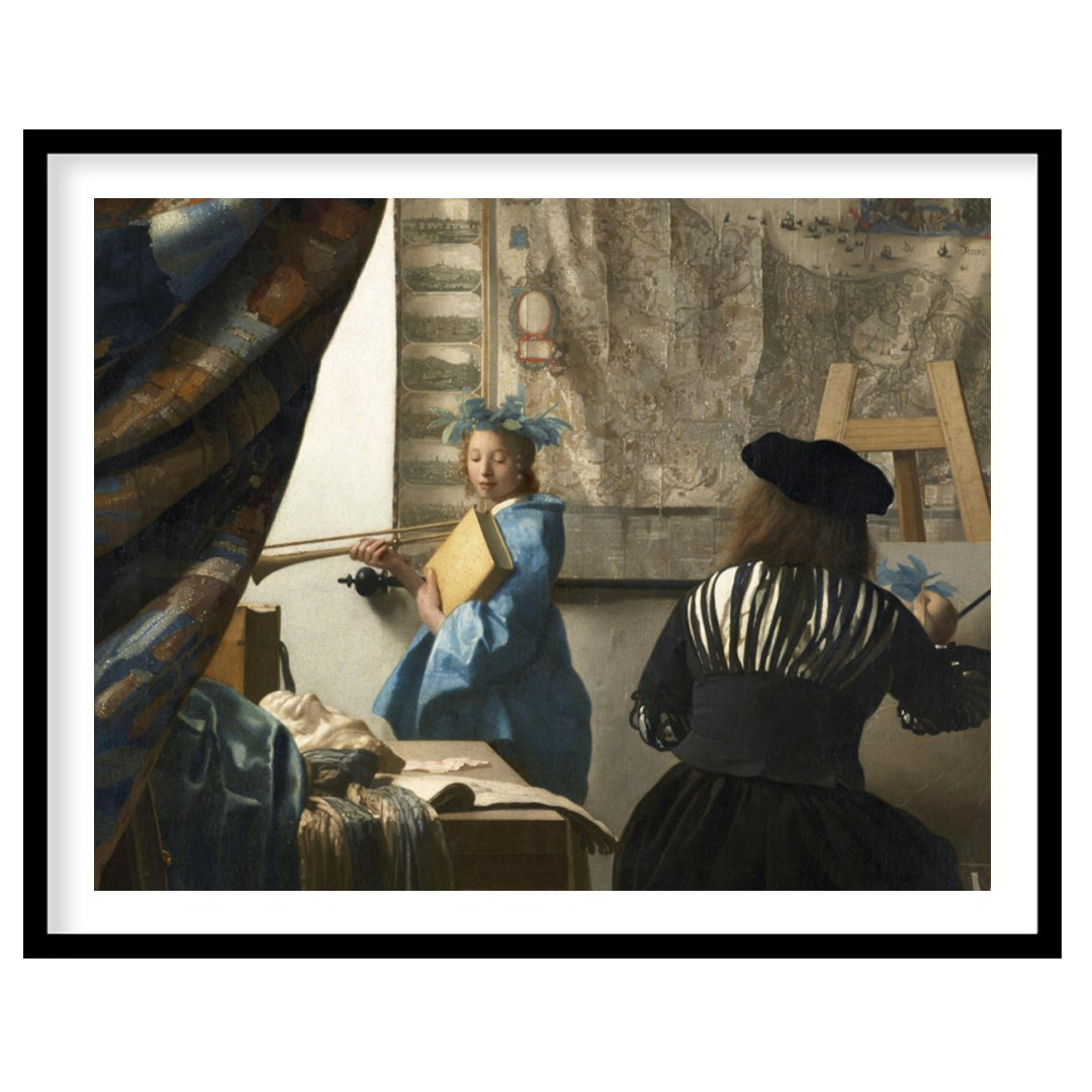 This exquisite piece captures a serene artist's studio scene, echoing the elegance of Renaissance for house