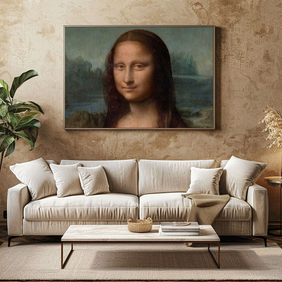This iconic portrait captures the essence of mystery and grace with its seamless blend of soft hues for Family Room