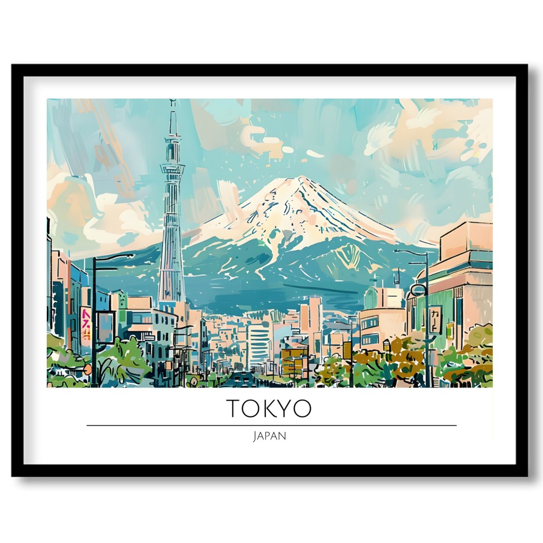 Experience the tranquil beauty of Tokyo with this stunning wall art featuring a vibrant cityscape for area