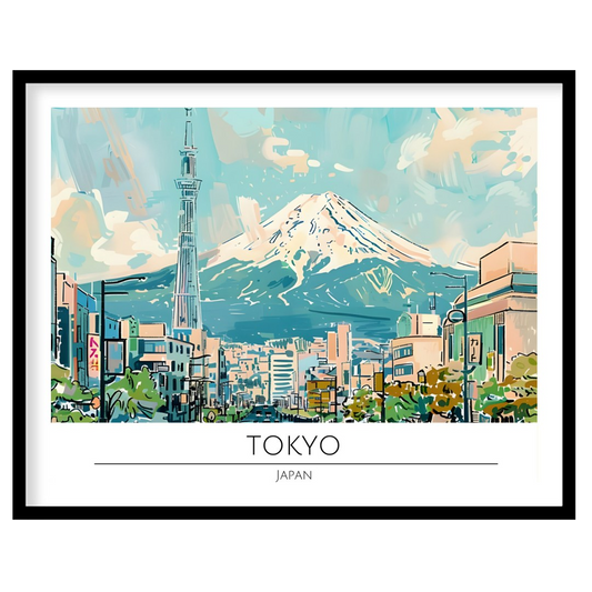 Experience the tranquil beauty of Tokyo with this stunning wall art featuring a vibrant cityscape for area