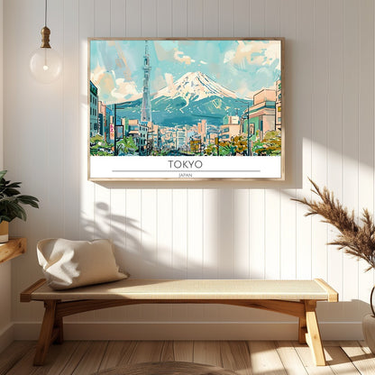 Experience the tranquil beauty of Tokyo with this stunning wall art featuring a vibrant cityscape for Hallway