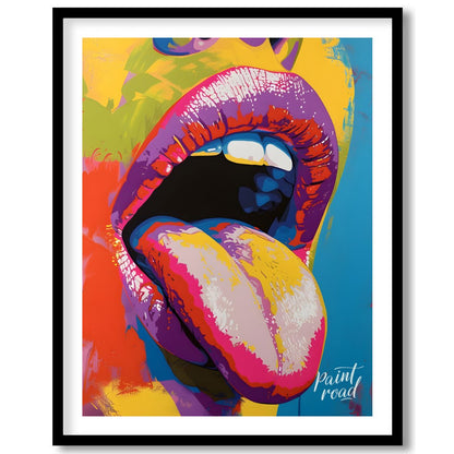 This beautiful painting is a vibrant and playful close-up portrait focusing on a woman's expressive… for sweet home