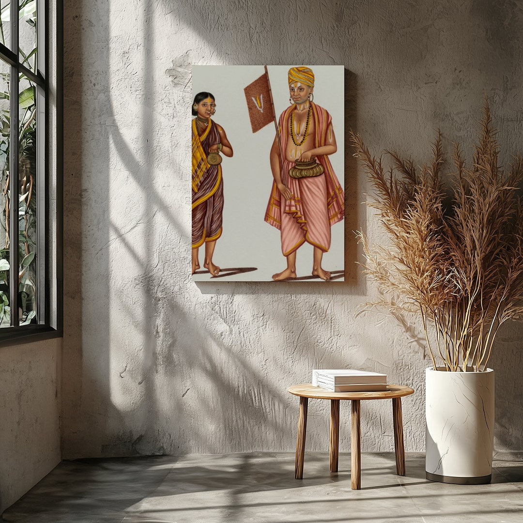 This exquisite artwork captures the essence of traditional attire with vibrant colors and intricate for Entrance