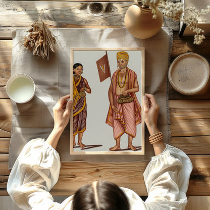 This exquisite artwork captures the essence of traditional attire with vibrant colors and intricate for Kitchen