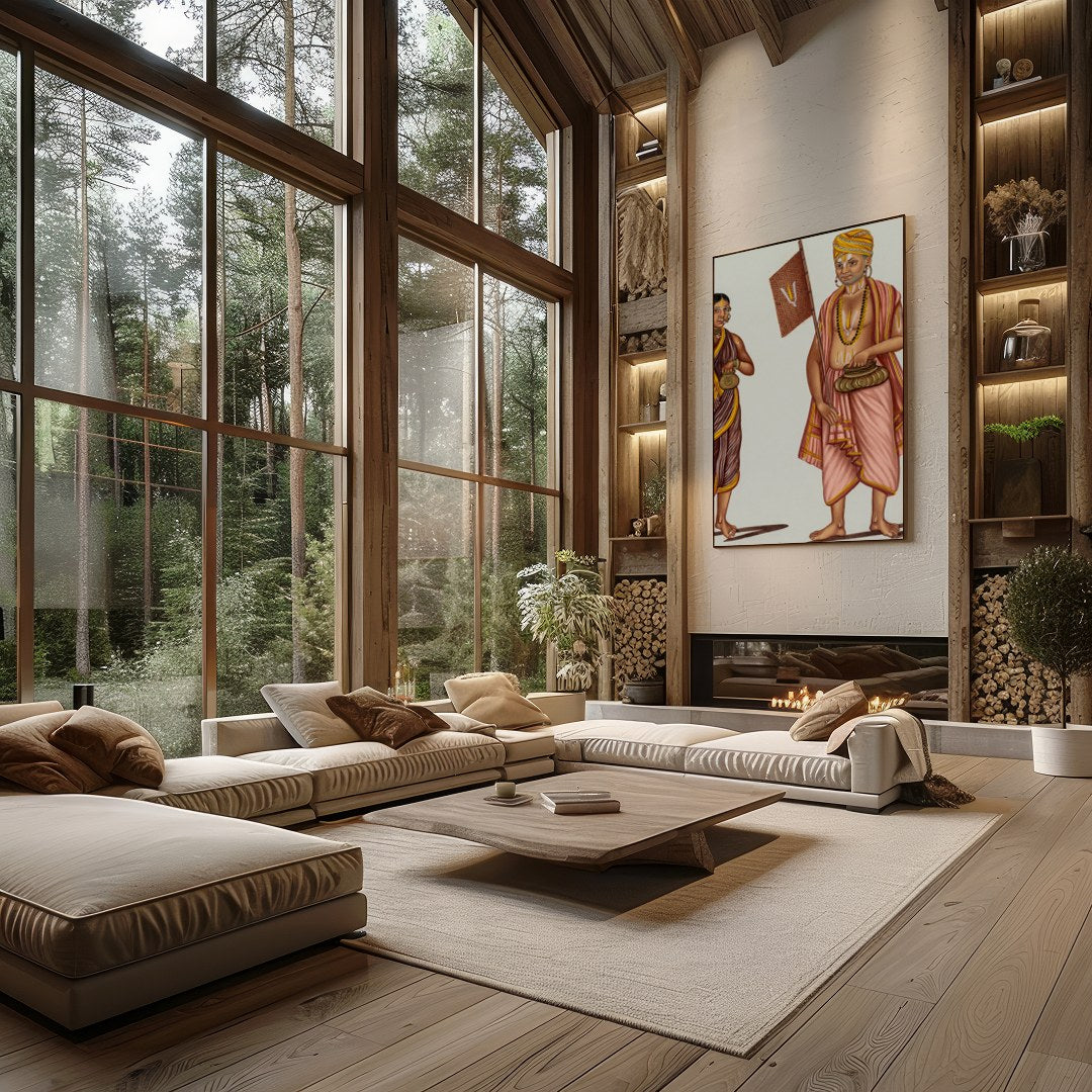 This exquisite artwork captures the essence of traditional attire with vibrant colors and intricate for Living Room