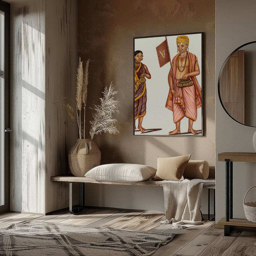 This exquisite artwork captures the essence of traditional attire with vibrant colors and intricate for living-space