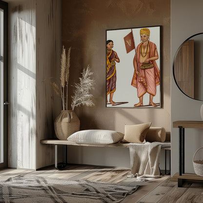 This exquisite artwork captures the essence of traditional attire with vibrant colors and intricate for living-space
