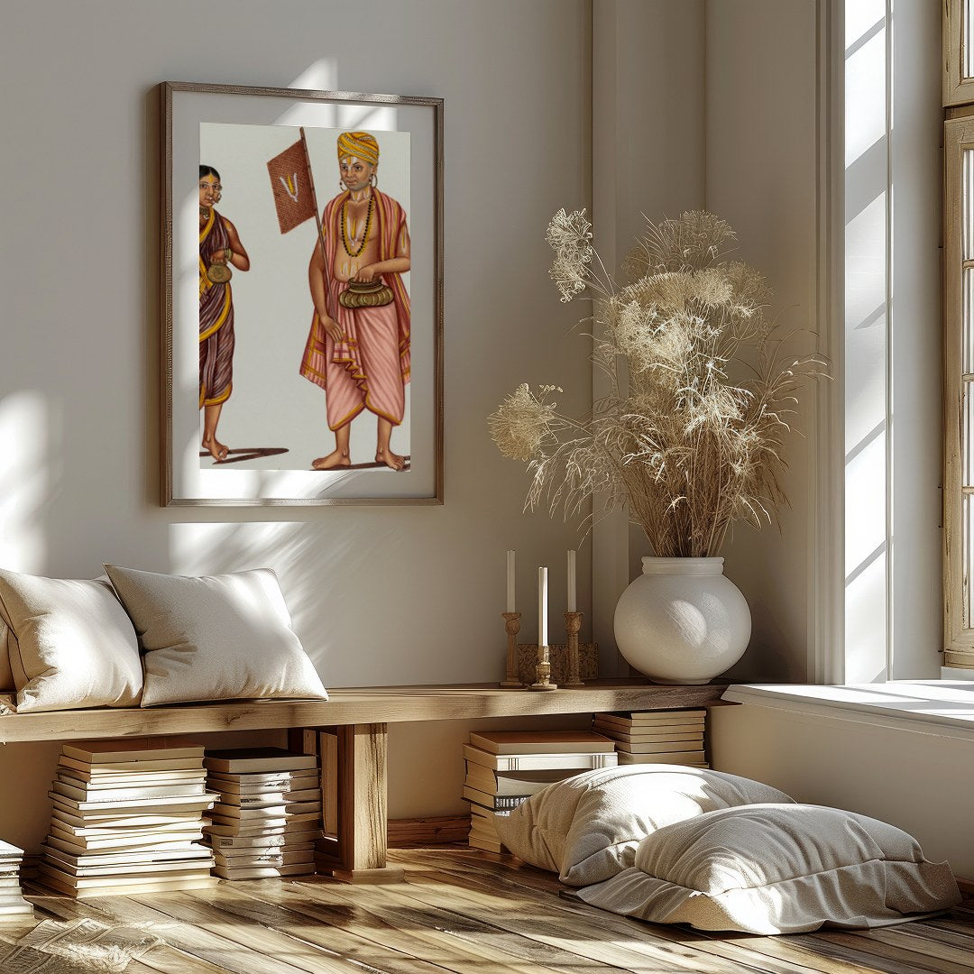 This exquisite artwork captures the essence of traditional attire with vibrant colors and intricate for room