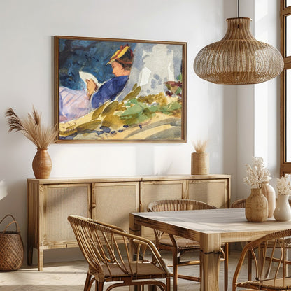 Immerse yourself in the peaceful ambiance of this exquisite artwork that captures the serenity of a for Dining