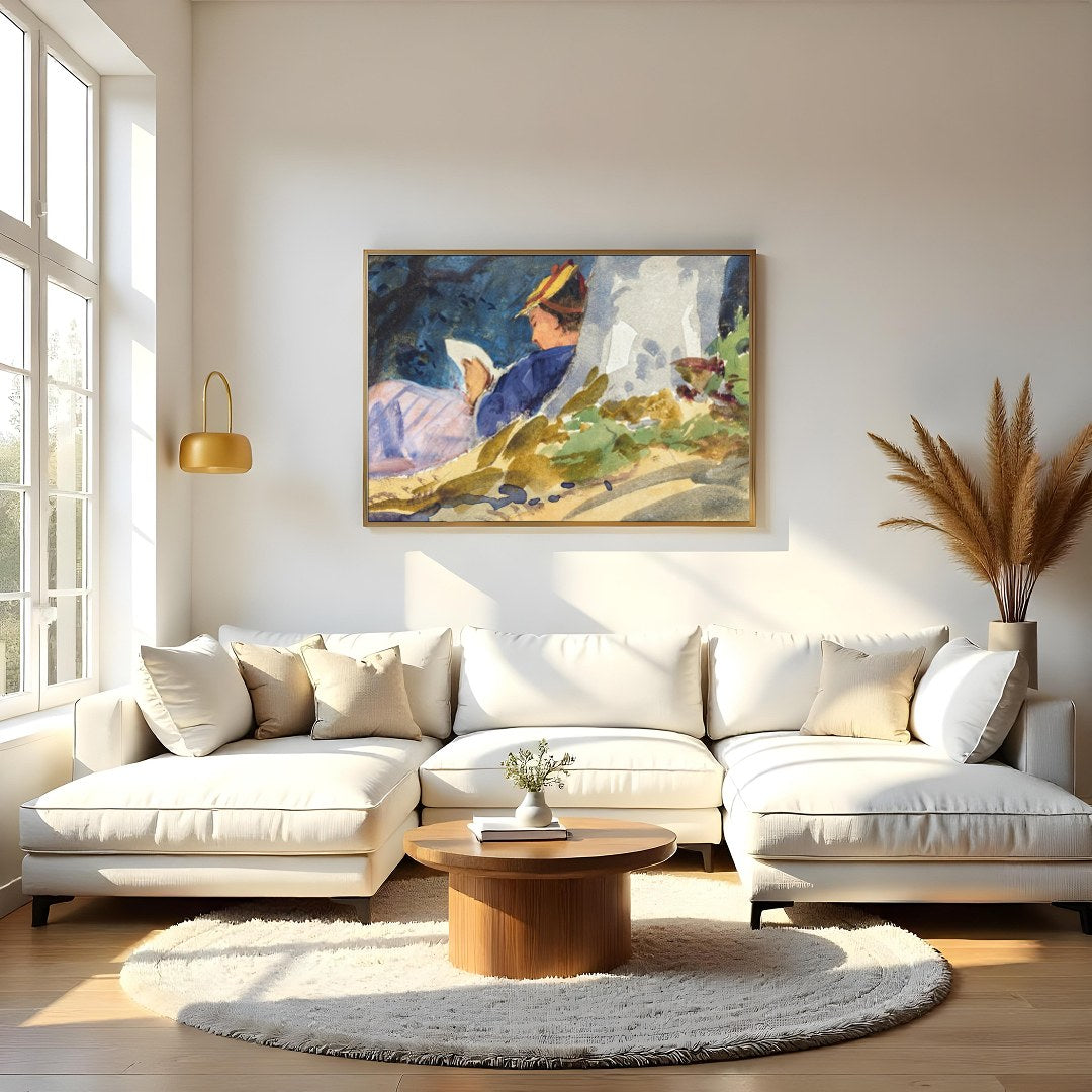 Immerse yourself in the peaceful ambiance of this exquisite artwork that captures the serenity of a for Living Room