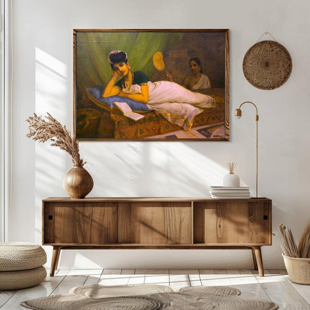 Immerse yourself in the elegant serenity of this classic painting, capturing a moment of leisure for Sitting Area