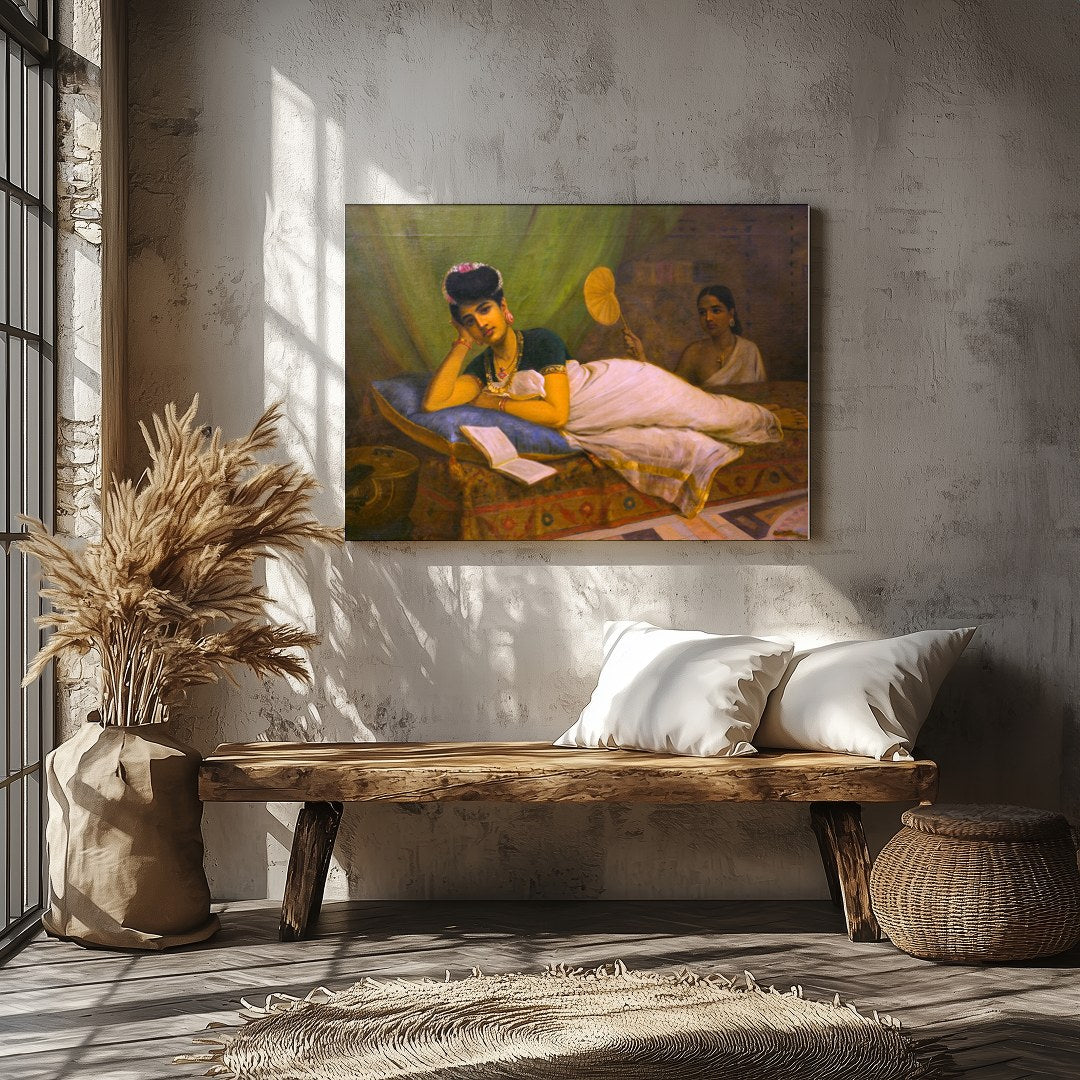 Immerse yourself in the elegant serenity of this classic painting, capturing a moment of leisure for Veranda