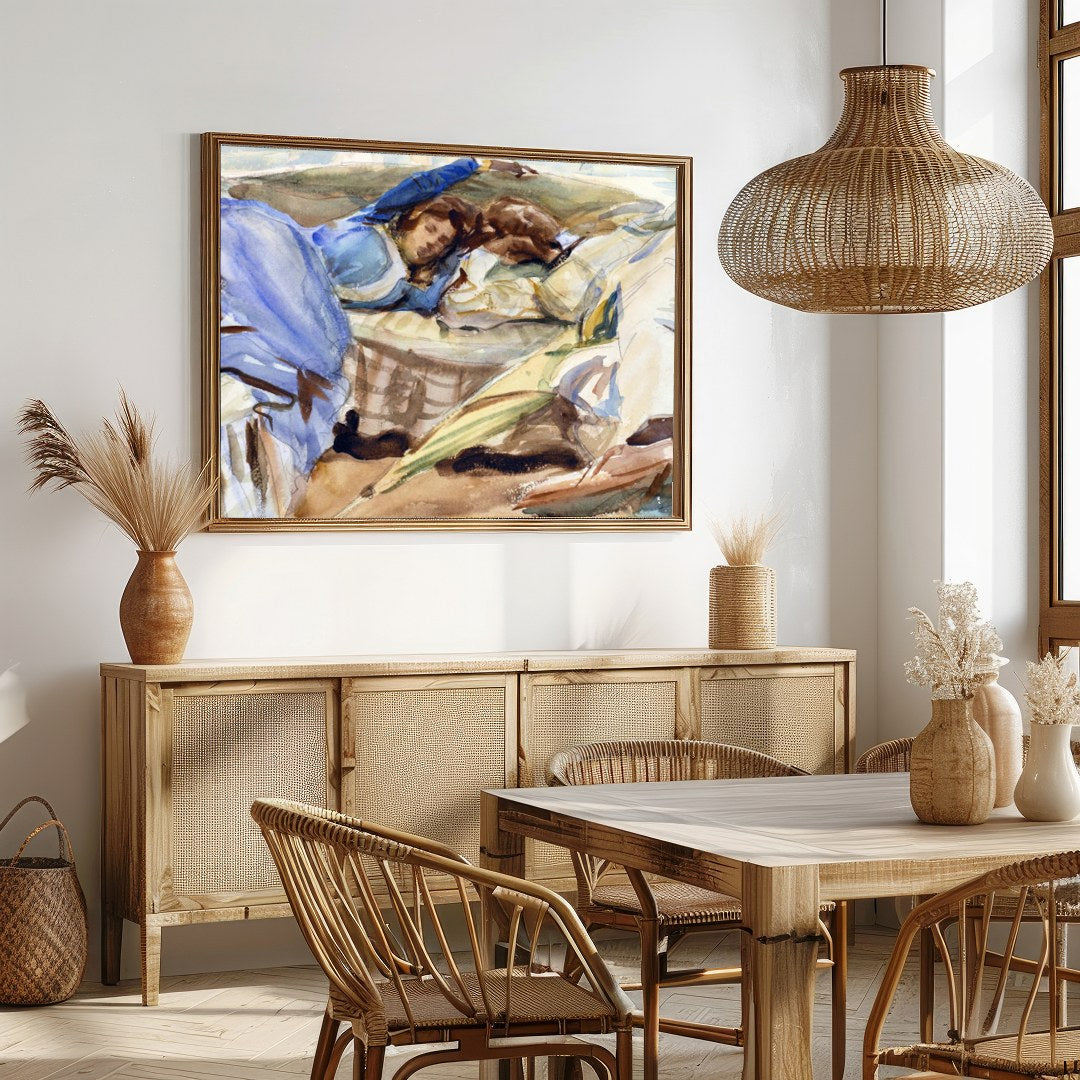 Immerse yourself in a serene nautical scene with this exquisite watercolor print. The gentle hues for Dining