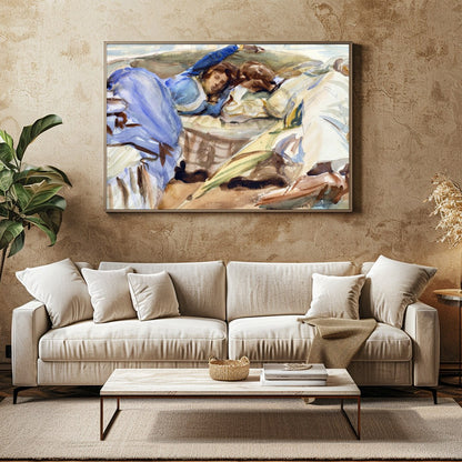 Immerse yourself in a serene nautical scene with this exquisite watercolor print. The gentle hues for Family Room