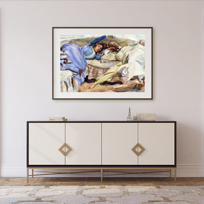 Immerse yourself in a serene nautical scene with this exquisite watercolor print. The gentle hues for Foyer