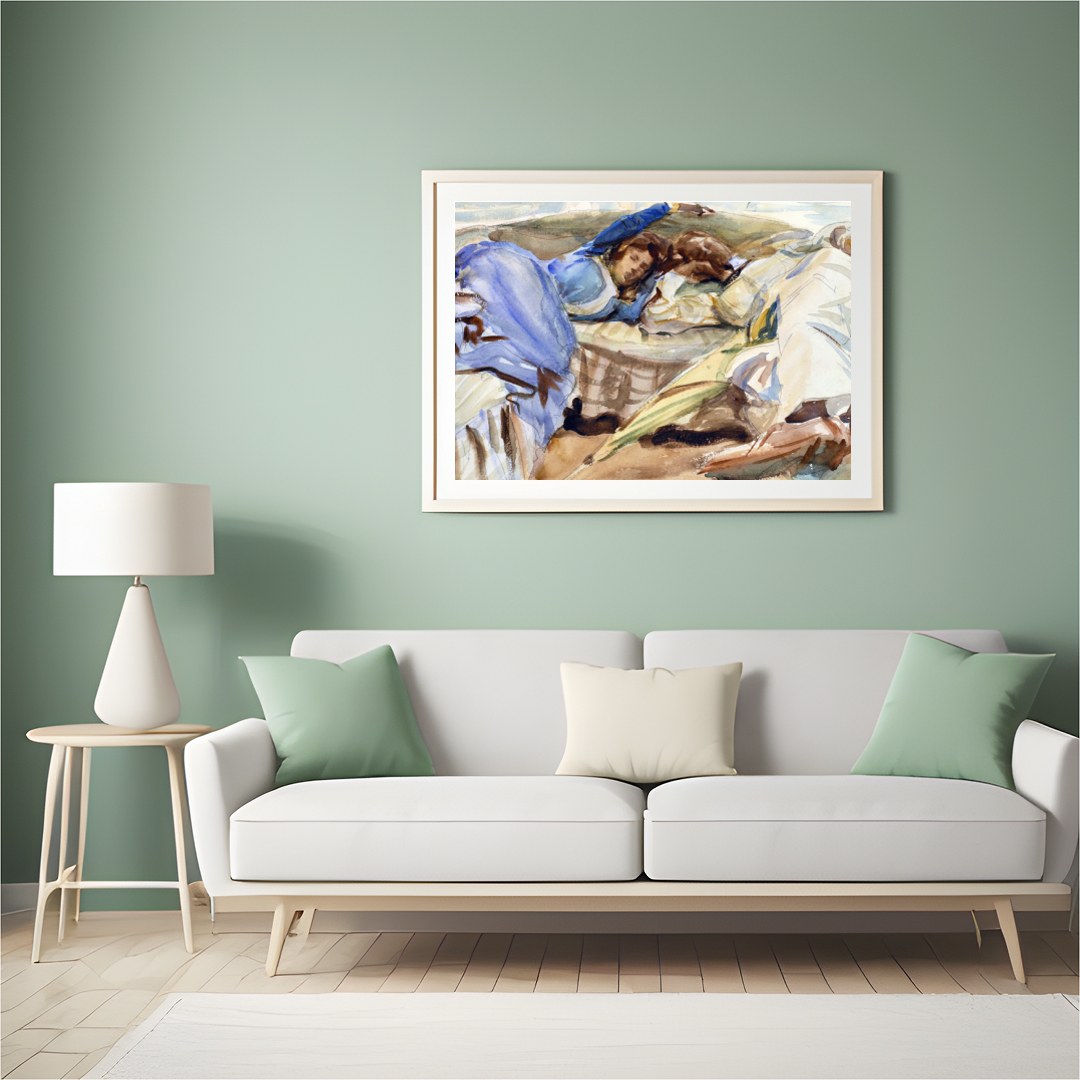 Immerse yourself in a serene nautical scene with this exquisite watercolor print. The gentle hues for Hall