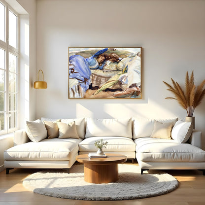 Immerse yourself in a serene nautical scene with this exquisite watercolor print. The gentle hues for Living Room
