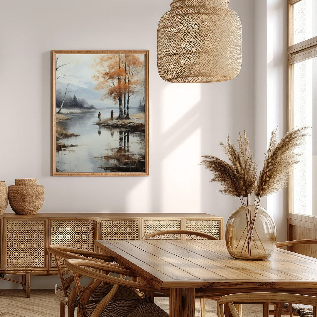 Immerse yourself in the serene beauty of this tranquil autumn scene, where the golden hues of the for Extra Kitchen