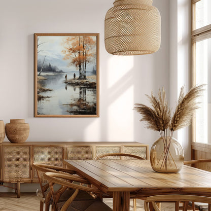Immerse yourself in the serene beauty of this tranquil autumn scene, where the golden hues of the for Extra Kitchen
