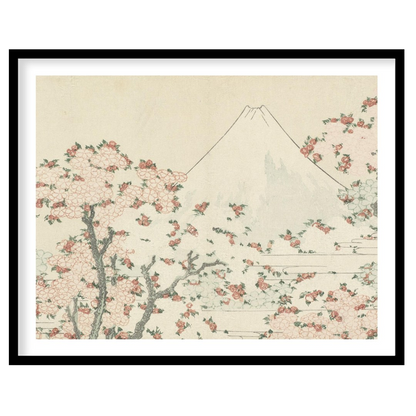 This exquisite artwork captures the serene beauty of a mountainous landscape adorned with delicate for room
