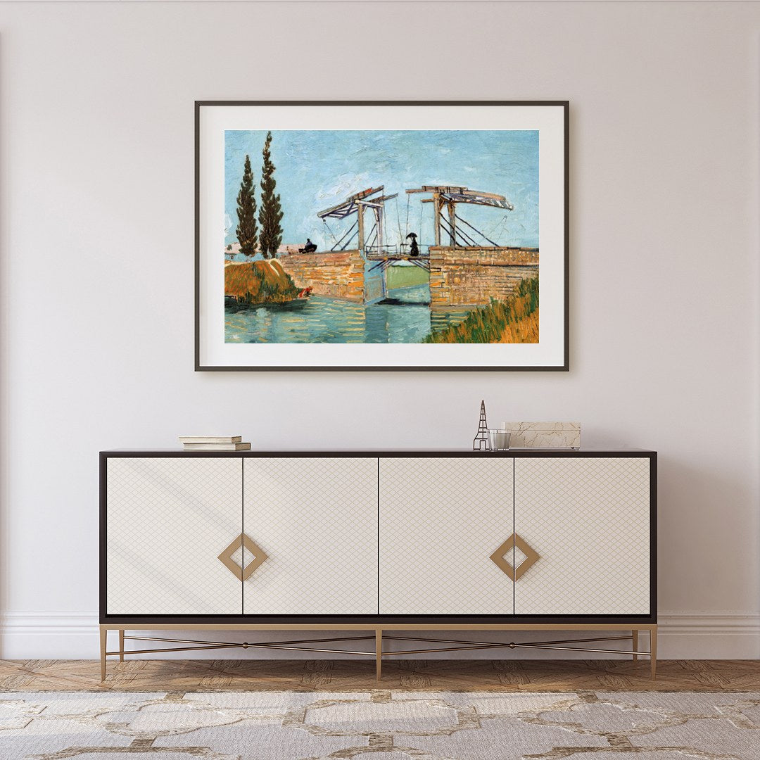 Immerse yourself in the serene beauty of this masterfully painted landscape depicting a rustic for Foyer
