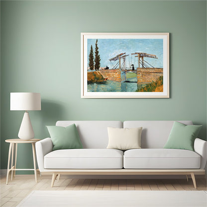 Immerse yourself in the serene beauty of this masterfully painted landscape depicting a rustic for Hall