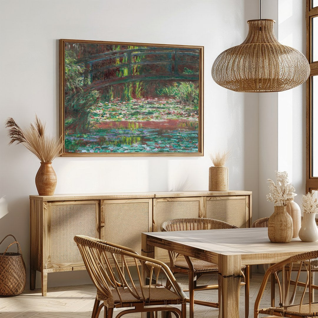 Immerse yourself in serene beauty with this exquisite wall art capturing a lush garden scene. A for Dining