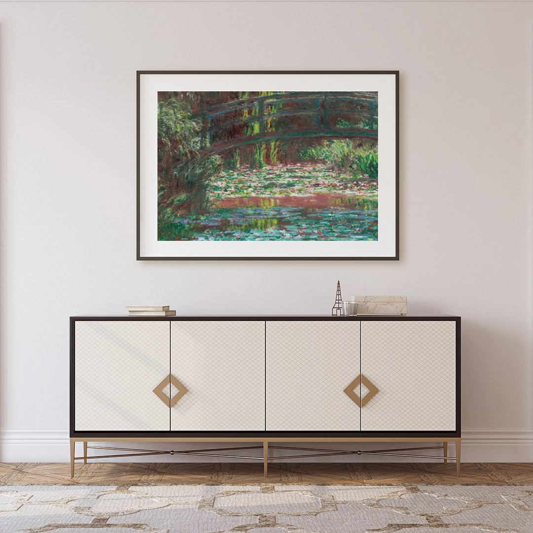Immerse yourself in serene beauty with this exquisite wall art capturing a lush garden scene. A for Foyer