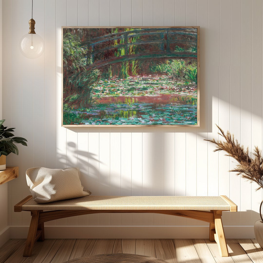 Immerse yourself in serene beauty with this exquisite wall art capturing a lush garden scene. A for Hallway
