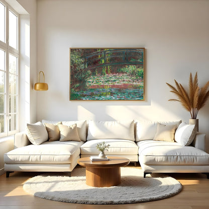 Immerse yourself in serene beauty with this exquisite wall art capturing a lush garden scene. A for Living Room