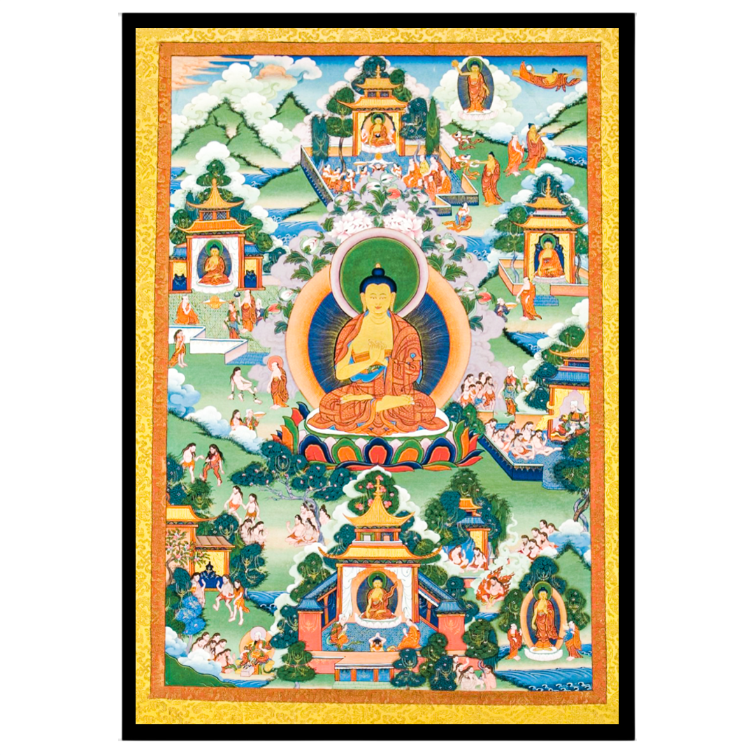 Immerse your space in serene spirituality with this captivating artwork depicting a tranquil Buddha for gallery