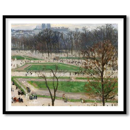 This exquisite artwork captures the serene beauty of a city park awakening in early spring. The for sweet-home