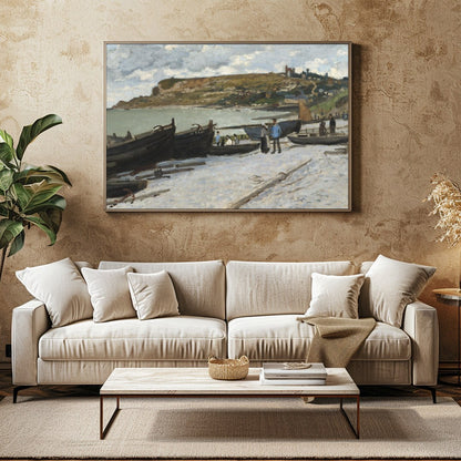 Immerse yourself in the serene beauty of this coastal masterpiece, capturing a tranquil seascape for Family Room