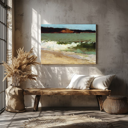 Immerse yourself in the calming embrace of this coastal artwork, capturing the serene essence of a for Veranda
