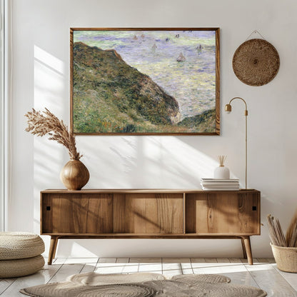 Immerse yourself in the serene beauty of the coastline with this impressionistic masterpiece. Soft for Sitting Area