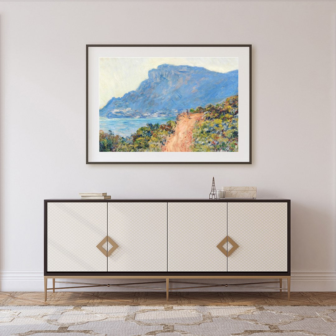Immerse yourself in the serene beauty of this masterful coastal landscape. The painting captures a for Foyer